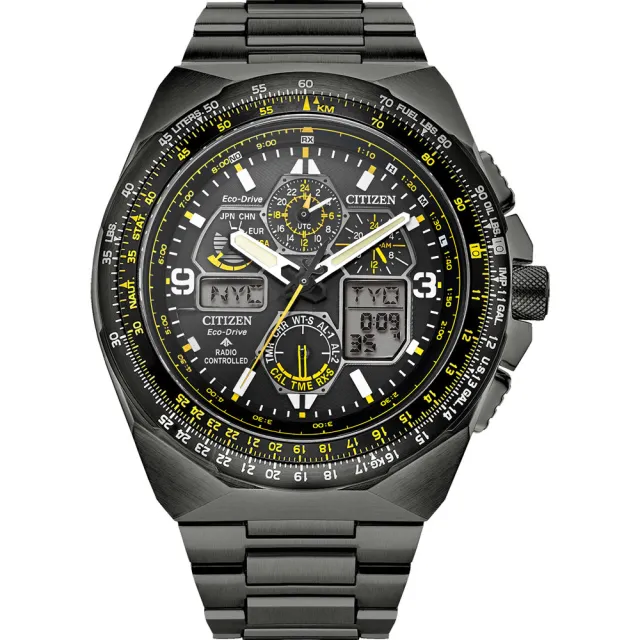 【CITIZEN 星辰】Promaster 限量黑鷹航空錶 NAVI HAWK A-T 空中之鷹手錶 送行動電源 開學(JY8127-59E)