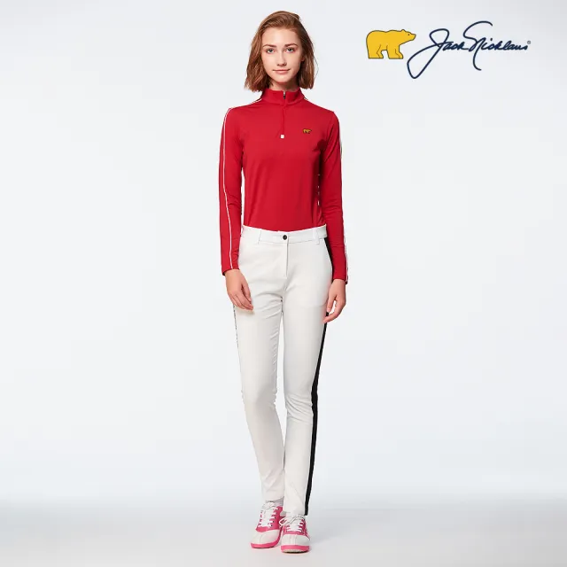 【Jack Nicklaus 金熊】GOLF女款彈性厚棉長褲(白色)