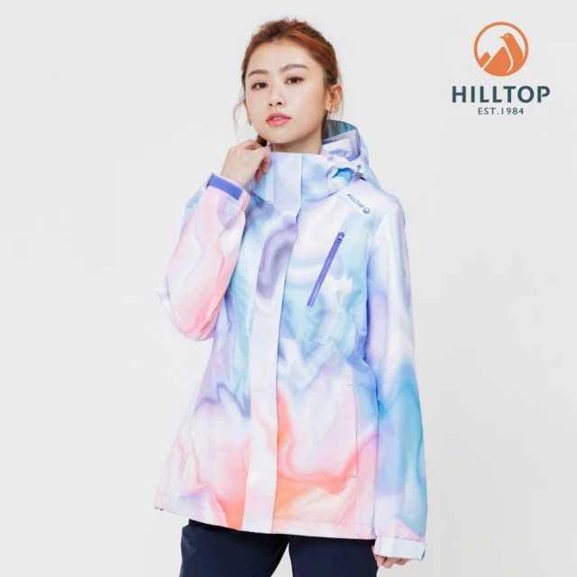 Hilltop 山頂鳥 GORE-TEX 防風透氣 施華洛世奇水鑽可拆帽大衣外套 女款 粉色｜PH22XFZ5ECFZ(可銜接內件)