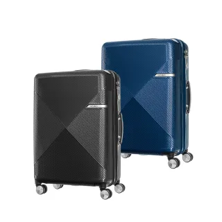 【Samsonite 新秀麗】25吋 Volant幾何線條PC可擴充飛機輪行李箱(兩色可選)