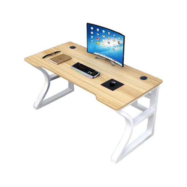【慢慢家居】現代簡約鋼木弧形電競電腦桌(100CM)