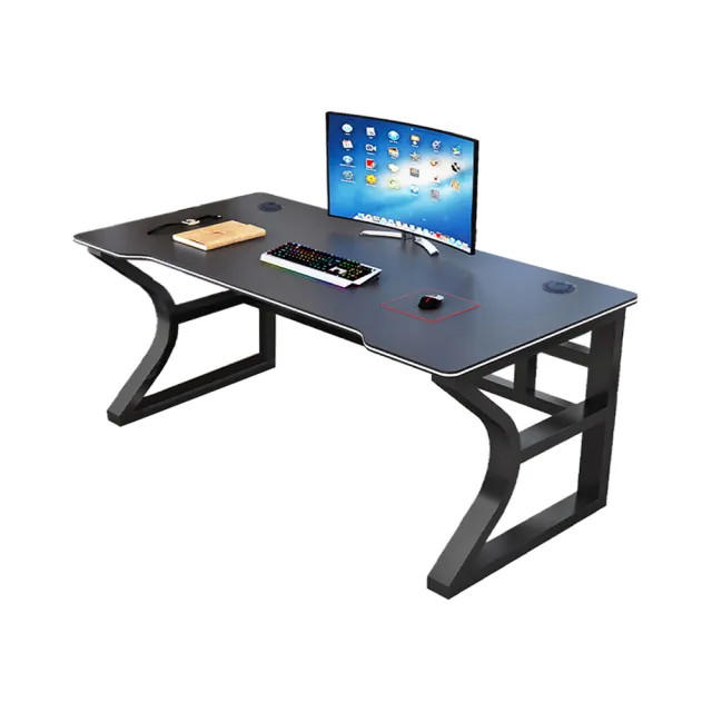 【慢慢家居】現代簡約鋼木弧形電競電腦桌(120CM)
