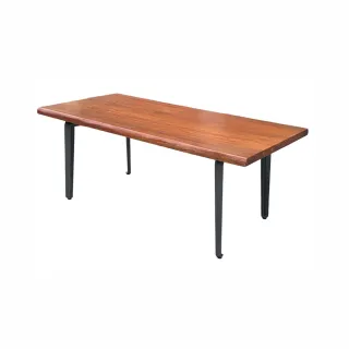 【固得家俬】191cm實木桌 1枚板 檀木桌 硬度高 牛角鐵腳 餐桌 會議桌(會議桌 餐桌 工作桌)