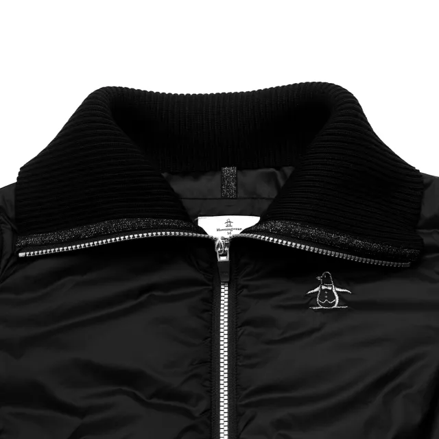 【Munsingwear】企鵝牌 女款黑色翻領彈性保暖鋪棉外套MLSL6601
