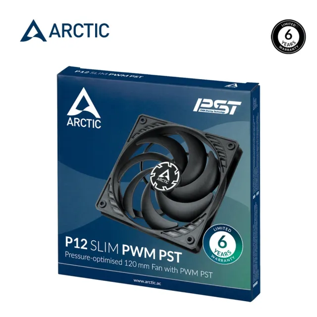 【Arctic】P12 SLIM PWM PST 12公分薄型共享旋風扇(超薄設計 / 6年保固)
