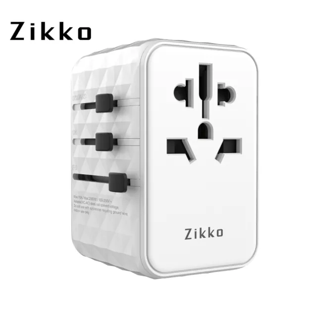 【ZIKKO】EX400 PD65W GaN 氮化鎵旅行充電器(兼容世界多國插座)