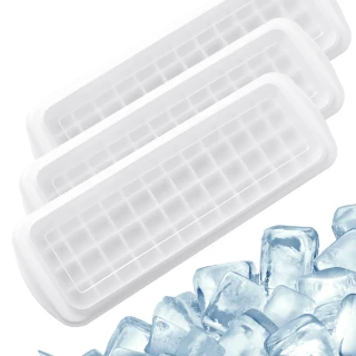 【GreeGreen】48格小冰塊製冰盒 附冰盒蓋 3入組