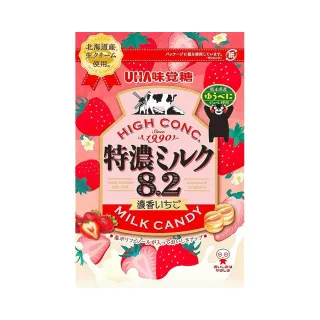 【UHA 味覺糖】8.2特濃牛奶糖 草莓味(72g)