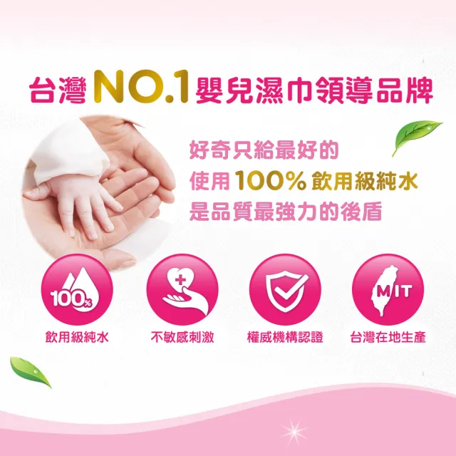 【HUGGIES 好奇】天然綠茶清爽親膚嬰兒濕巾 加厚型 80抽x3包x6串/箱(濕巾/綠茶濕巾/嬰兒濕巾)