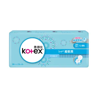 【Kotex 靠得住】超吸洞夜用超薄衛生棉28cm 13片x3包/組