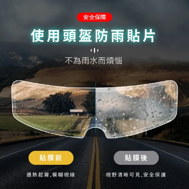 【機車用品】安全帽防水防霧鏡片膜-2入(保護膜 安全帽貼膜 防雨膜 安全帽鏡片 防霧貼 鏡片防霧 外送員)