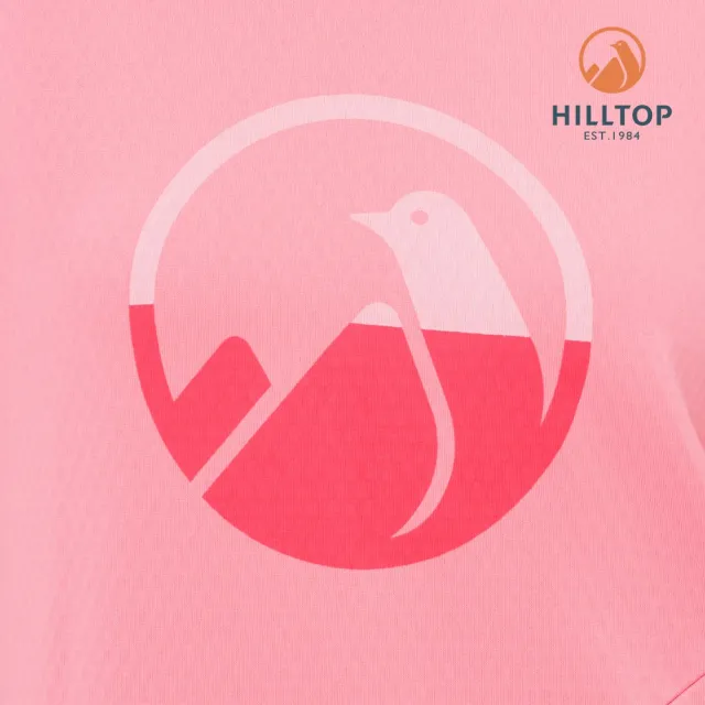 【Hilltop 山頂鳥】POLYGIEN抗菌吸濕快乾保暖彈性圓領刷毛上衣 女款 粉｜PH51XFM0ECF0