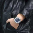 【GUESS】銀框 藍面 三眼日期顯示 圓角方型 不鏽鋼錶帶 男錶 手錶 母親節(GW0572G1)