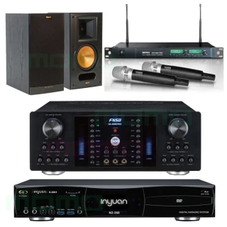 【音圓】N2-350+FNSD AK-8800 PRO+ACT-869+RB-61II(4TB伴唱機+綜合擴大機+無線麥克風+書架型喇叭)