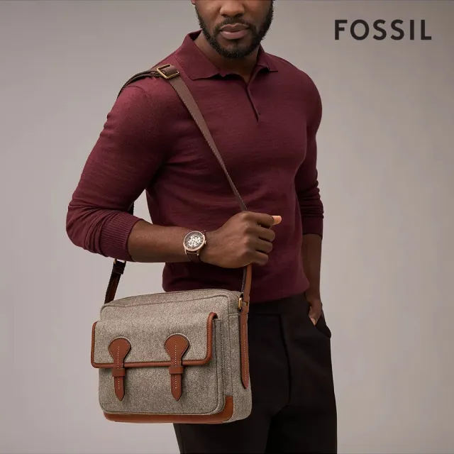 【FOSSIL 官方旗艦館】Bennett 羊毛小型郵差包-灰色 MBG9626020