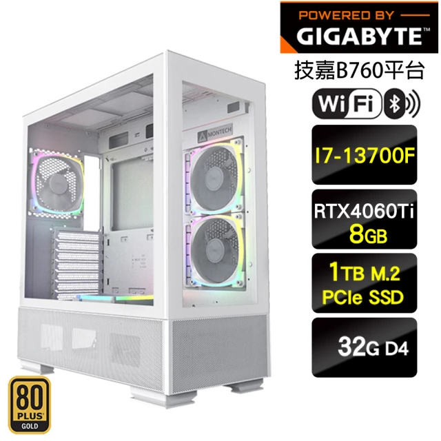 技嘉平台 i7十六核GeForce RTX4060 Ti{伊澤瑞爾}電競機(I7-13700F/B760/32G/1TB)