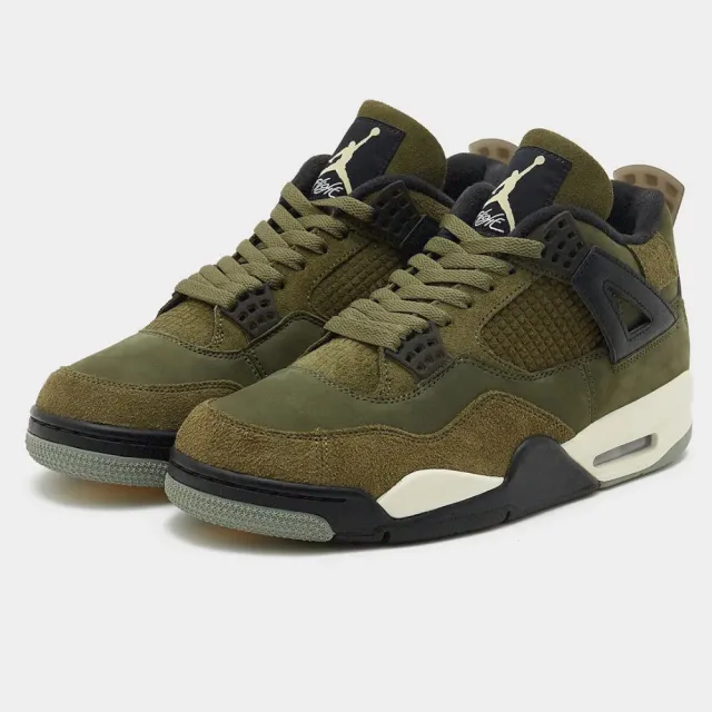 NIKE 耐吉】休閒鞋Air Jordan 4 Craft Olive 橄欖綠麂皮男鞋FB9927-200