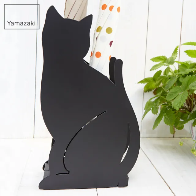【YAMAZAKI】Cat優雅佇立傘架-黑(傘架/雨傘架/雨傘收納)