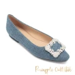 【Pineapple Outfitter】FARRELL 牛仔布方鑽釦平跟鞋(藍色)