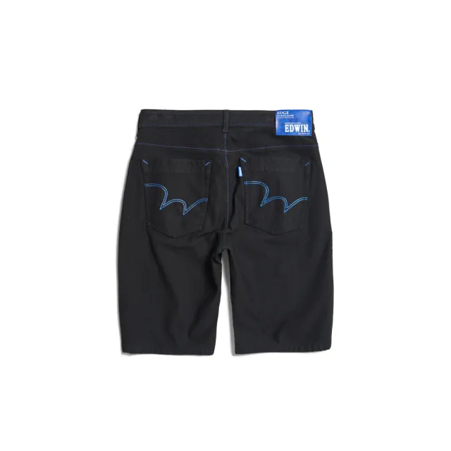 【EDWIN】男裝 EDGE JERSEYS 迦績合身牛仔短褲(黑色)