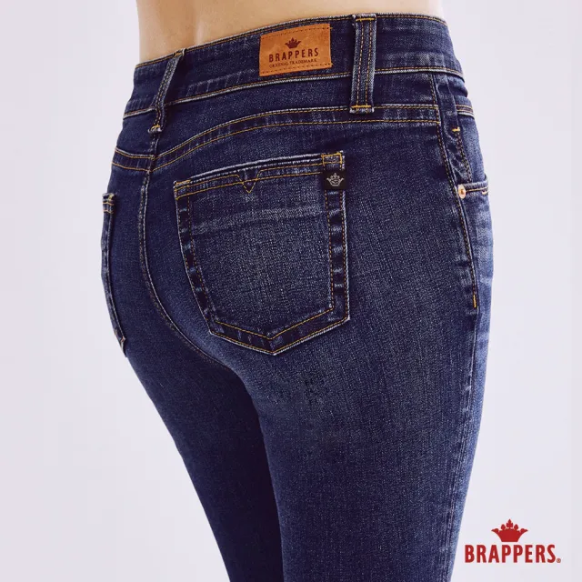 【BRAPPERS】女款 新美腳ROYAL系列-中腰彈性窄管褲(深藍)