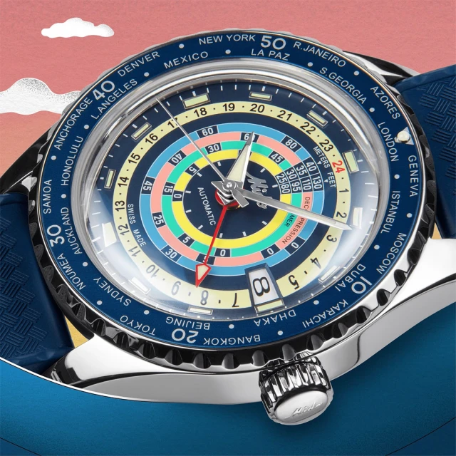 MIDO 美度MIDO 美度 Ocean Star 海洋之星 彩虹圈雙時區潛水機械錶-40.5mm(M0268291704100)