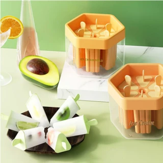 【美家居】6格親子DIY雪糕冰棒模具(派對冰桶 帶蓋製冰盒 冰棒模具 冰格 雪糕 製冰棒盒 兒童 禮物)