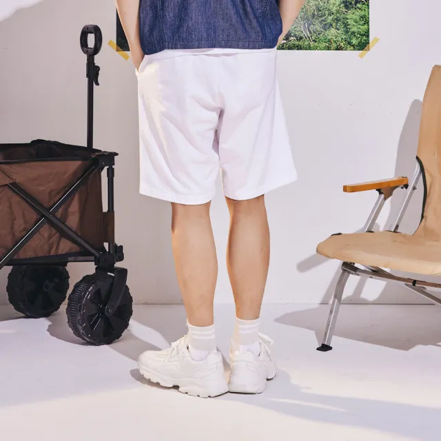【EDWIN】男裝 復古運動短褲(米白色)