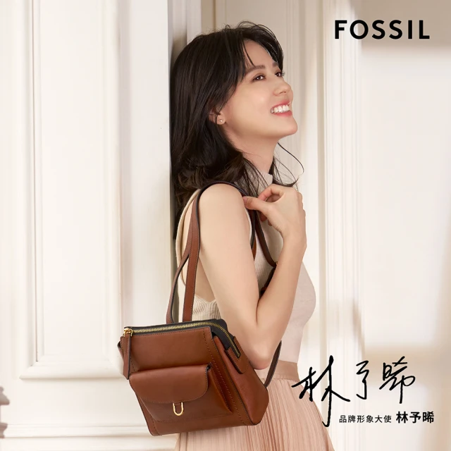 【FOSSIL 官方旗艦館】Parker 真皮迷你後背包-棕色 ZB1921200