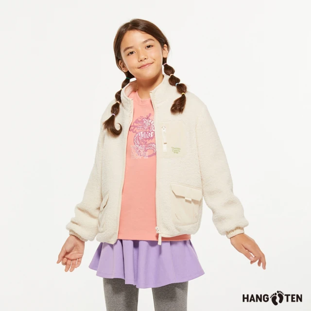 Hang Ten 童裝-恆溫多功能-雪爾帕保暖口袋立領外套(