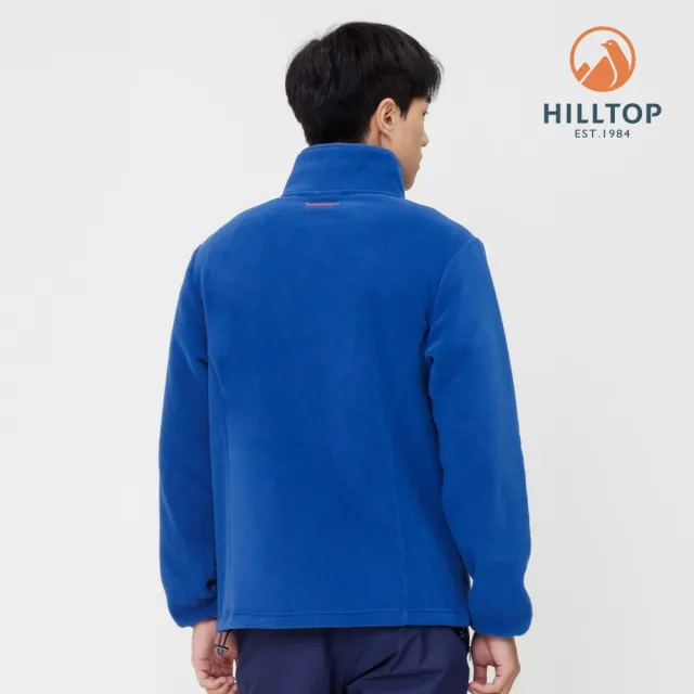 【Hilltop 山頂鳥】POLARTEC 吸濕快乾保暖立領刷毛外套 男款  藍｜PH22XM15ECE0(可銜接GORE-TEX外件)