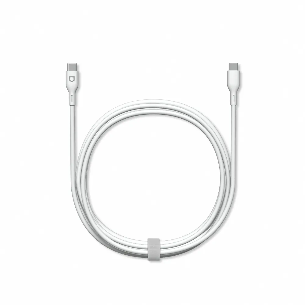 【RHINOSHIELD 犀牛盾】USB-C to USB-C 白色傳輸/充電線 2公尺(Android/iPad適用Type C)