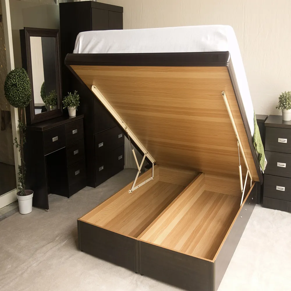 【YUDA 生活美學】房間組4件組 雙人5尺  收納床頭箱+安全掀床組+床頭櫃+3x6衣櫃 床底組/床架組(掀床型床組)