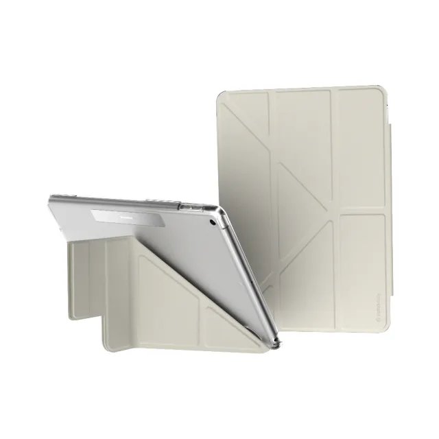 【SwitchEasy 魚骨牌】iPad 7/8/9 10.2吋 Origami Nude 多角度支架保護套(皮革內襯 耐髒防滑)