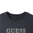 【GUESS】女裝 童趣玩心 塗鴉風 字標 LOGO 短版 T-shirt 短袖T恤 男女適穿 短T(灰)