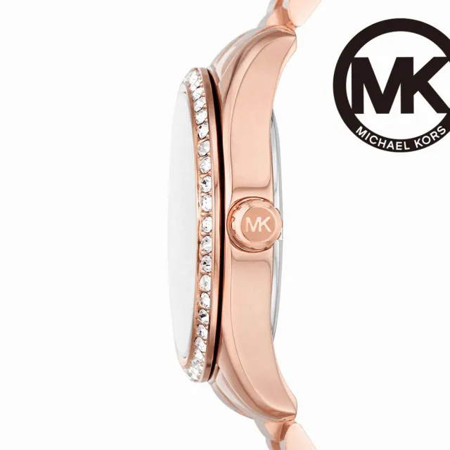 Michael Kors 官方直營】Lexington 璀璨羽翼環鑽女錶玫瑰金不鏽鋼錶帶