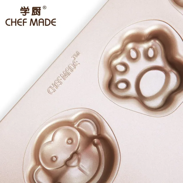 【Chefmade學廚原廠正品】WK9320四款12連卡通造型烤模(童趣12連卡通動物烤盤烤模)