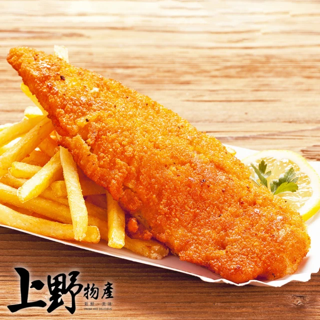 上野物產 16包 魚型虱目魚排(300g±10%/10片/包 炸物 魚排 虱目魚)