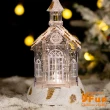 【iSFun】水晶教堂＊USB聖誕自動雪花夜燈擺飾音樂盒