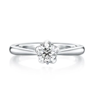 【City Diamond 引雅】『幸福花冠』14K天然鑽石20分白K金戒指 鑽戒