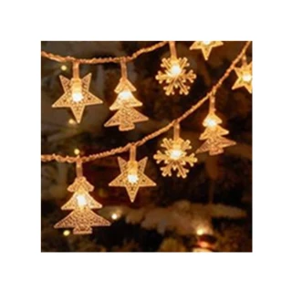 【北熊の天空】雪花+聖誕樹+星星 燈串 300cm 佈置燈串聖誕裝飾燈飾(聖誕燈 氣氛燈 串燈 聖誕節 聖誕佈置)