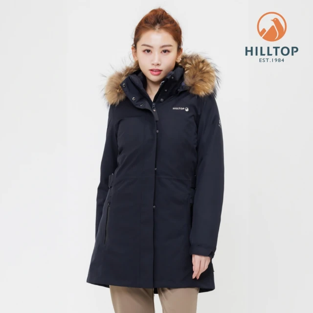 Hilltop 山頂鳥 GORE-TEX 二合一施華洛世奇水鑽保暖蓄熱羽絨長版大衣外套 女款 黑｜PF21XF93ECAA