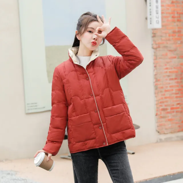 【Very Buy 非常勸敗】寒冬思羽2022韓版羽絨服女短款大口袋羽絨服白鴨絨冬季女裝外套