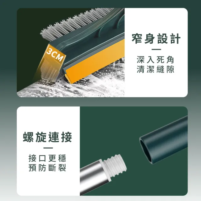 【ibuy+ 愛敗家】浴室地板清潔刷(三合一旋轉刷頭 浴室刷 地板刷 清潔刷 廁所清潔 廁所刷 刮水板 長柄刷)