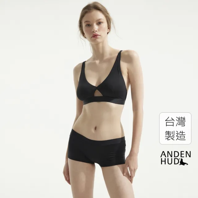 【Anden Hud】涼感系列．親膚中腰平口內褲(黑色)