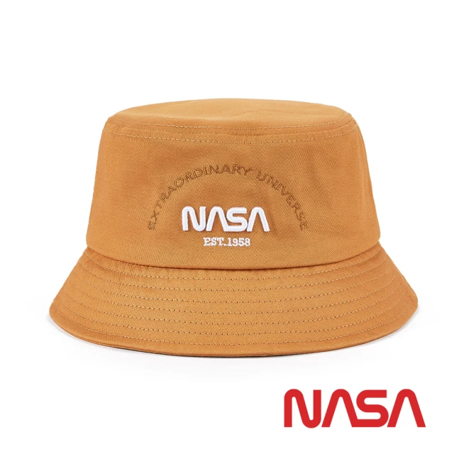 【NASA SPACE】正版授權太空系列 美式街頭風LOGO漁夫帽/NA30007-10(焦糖)