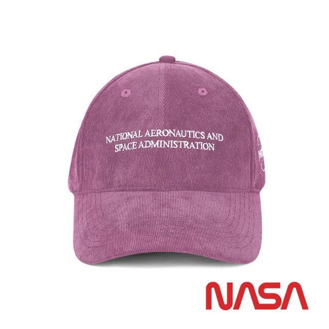 【NASA SPACE】正版授權太空系列 美式復古LOGO燈芯絨棒球帽/NA30006-14(紫)