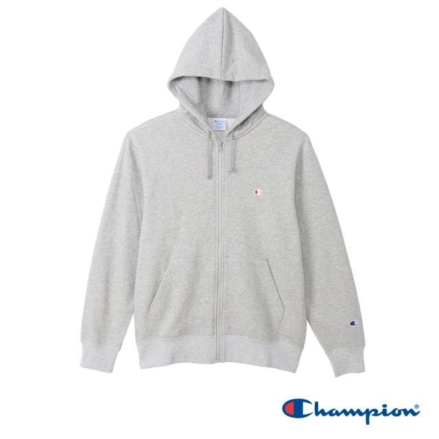 【Champion】官方直營-經典款LOGO連帽外套-男(灰色)