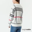 【SingleNoble 獨身貴族】英倫氣息格紋設計針織長袖外套(2色)