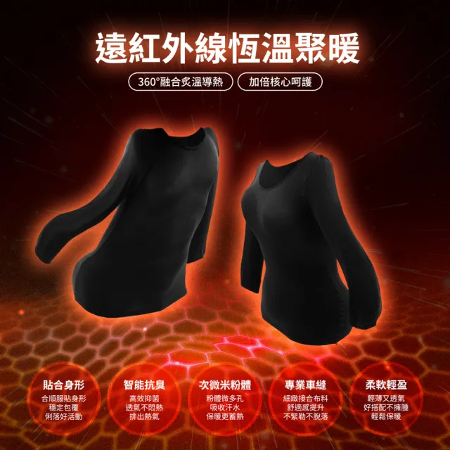 【GIAT】1件組-男女發熱衣 石墨烯遠紅外線彈力(台灣製MIT)